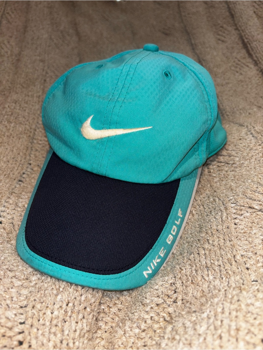 Nike Golf Teal Dri-FIT Performance Cap Hat Adjustable White Swoosh